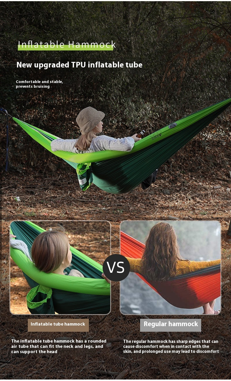 Double Inflatable Hammock with Mosquito Net
