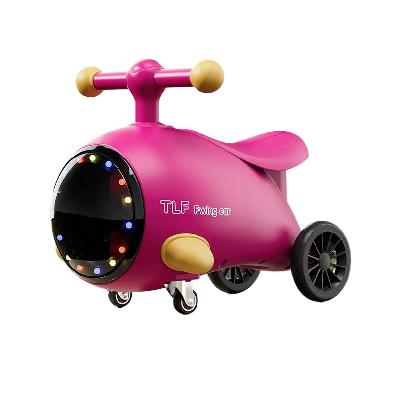 Kids' Airplane Ride-On Car: Anti-Rollover Glider &amp; Toddler Walker