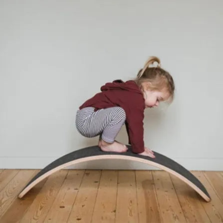 Multi-Use Wooden Balance Board for Kids: Seesaw, Wobble &amp; Yoga Toy