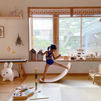 Multi-Use Wooden Balance Board for Kids: Seesaw, Wobble &amp; Yoga Toy