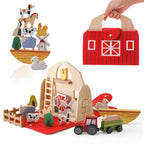 Wooden Montessori Activity Box: Shape Sorter & Animal Stacking Toy