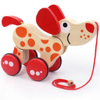 Kids' Wooden Pull-Along Toy: Crocodile & Puppy for Early Walking