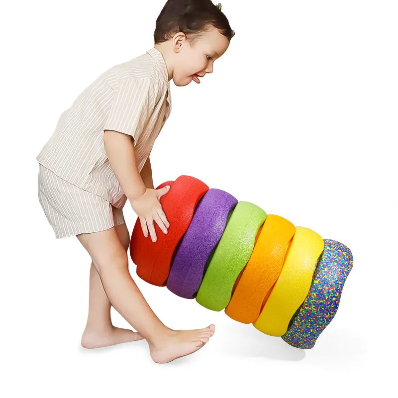 Children's Rainbow River Stones: A Balance &amp; Coordination Training Toy